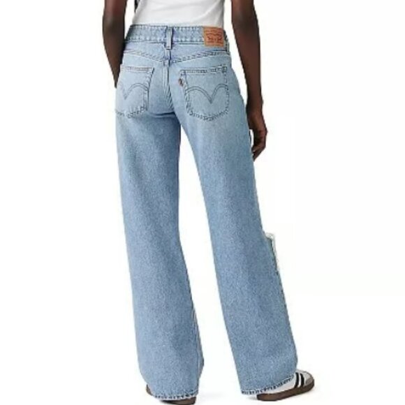 LEVIS LEVI'S LOOSE SUPER LOW TABLE TALK DESTROY JEANS NWOT 26 w - Picture 3 of 12